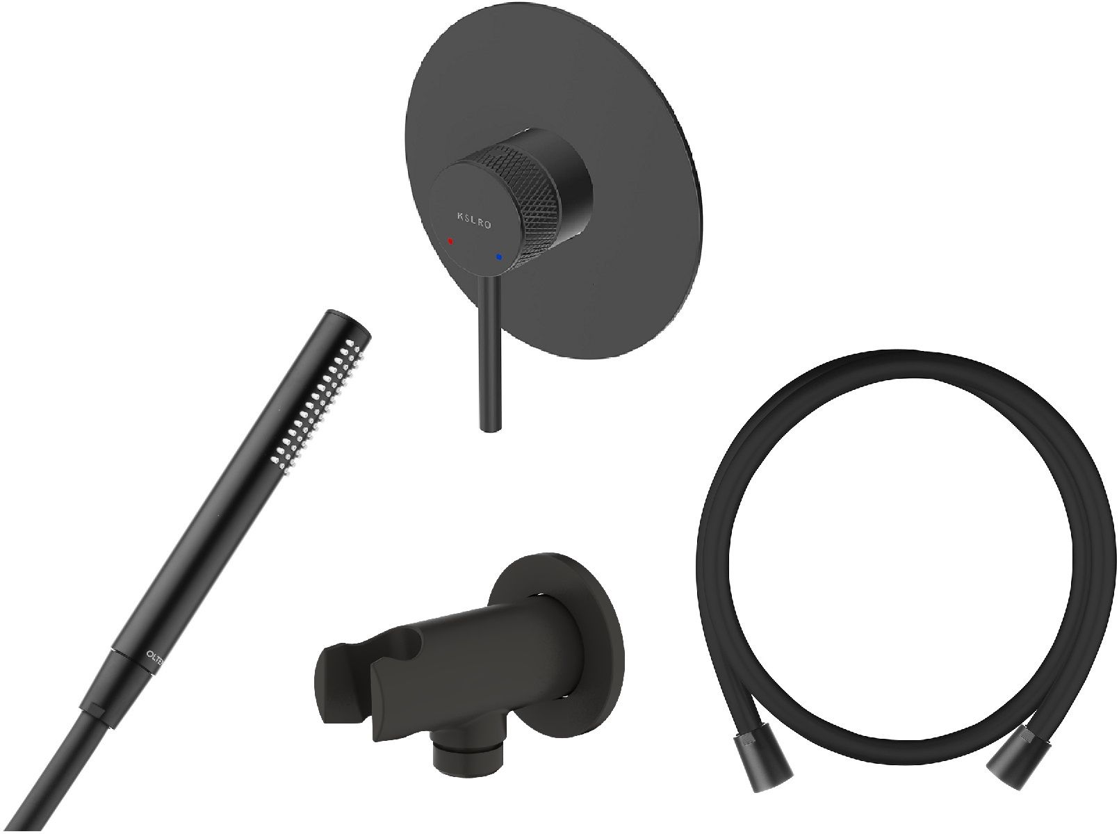 Zestaw Ksuro 01 bateria prysznicowa podtynkowa z kompletem natryskowym Oltens czarny mat (12000030, 37102300, 37200300, 39304300) - Wysyłka w 24h