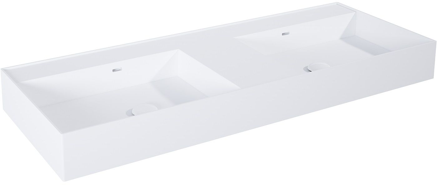 Elita Level umywalka 120,5x45,5 cm prostokątna ścienna podwójna white matt RE041461205290