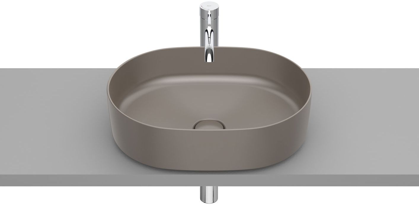 Roca Inspira umywalka 50x37 cm owalna nablatowa brąz/beż A327520660