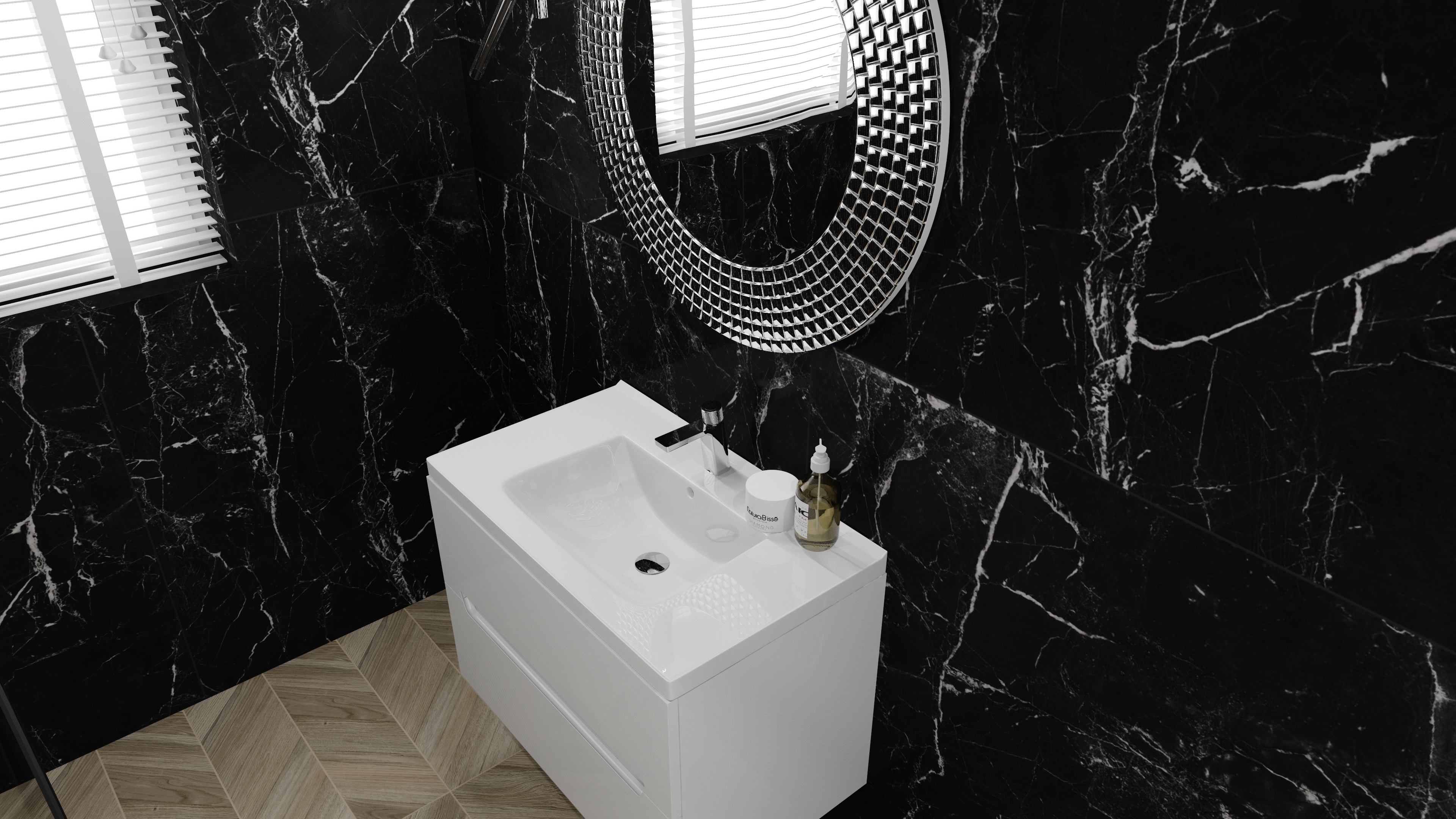 LaVita Kansas umywalka 61x49 cm meblowa prostokątna biały połysk