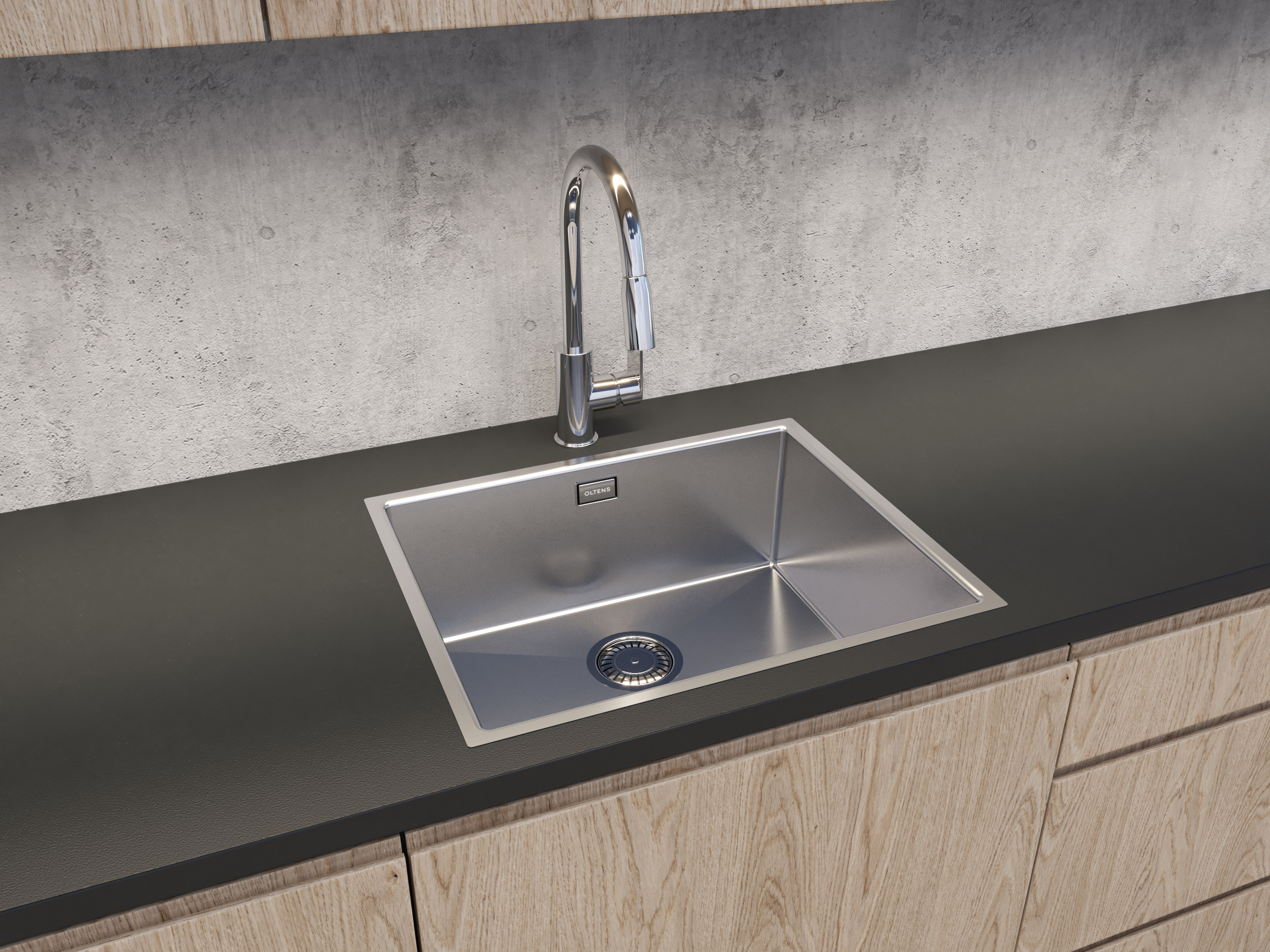 Oltens Stalvask zlewozmywak stalowy 1-komorowy 54x44 cm stal polerowana 71101100 - Wysyłka w 24h