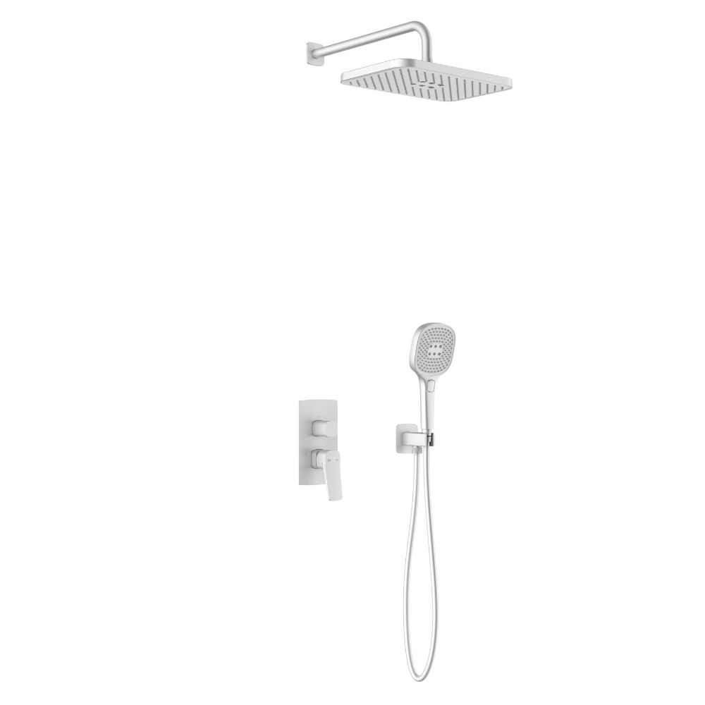 KFA Armatura Malaga zestaw prysznicowy podtynkowy z deszczownicą biały 4529-501-44