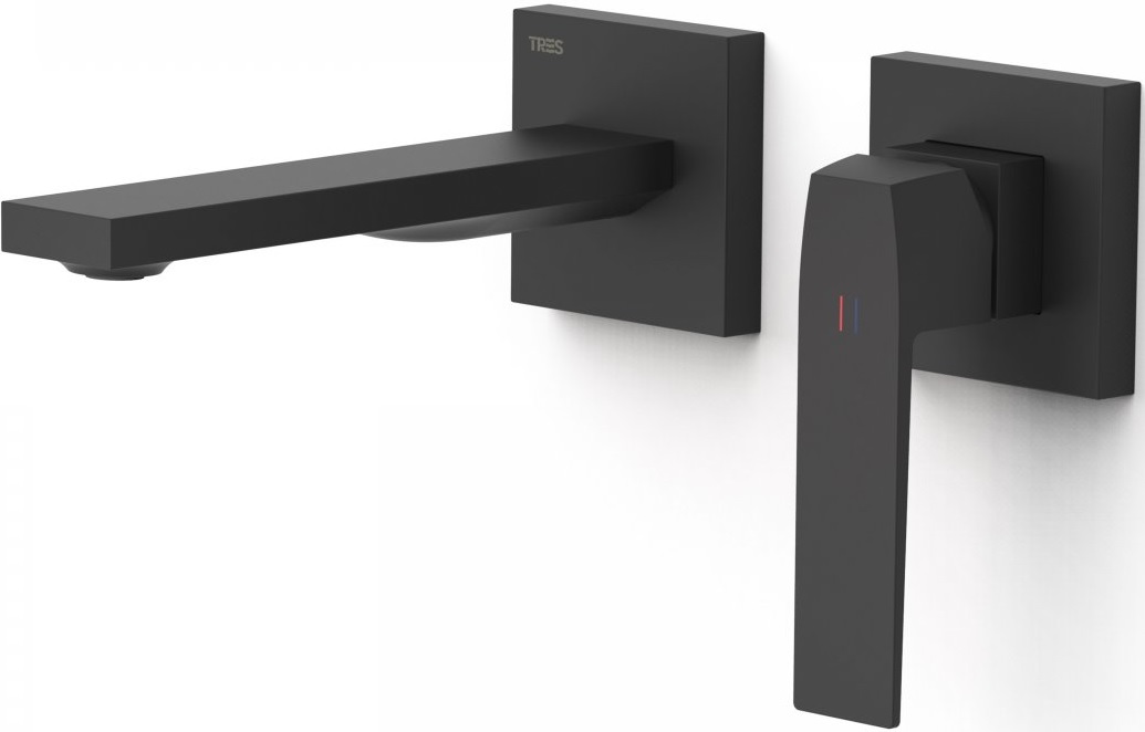 Tres Slim Exclusive bateria umywalkowa podtynkowa czarna 20230021NM