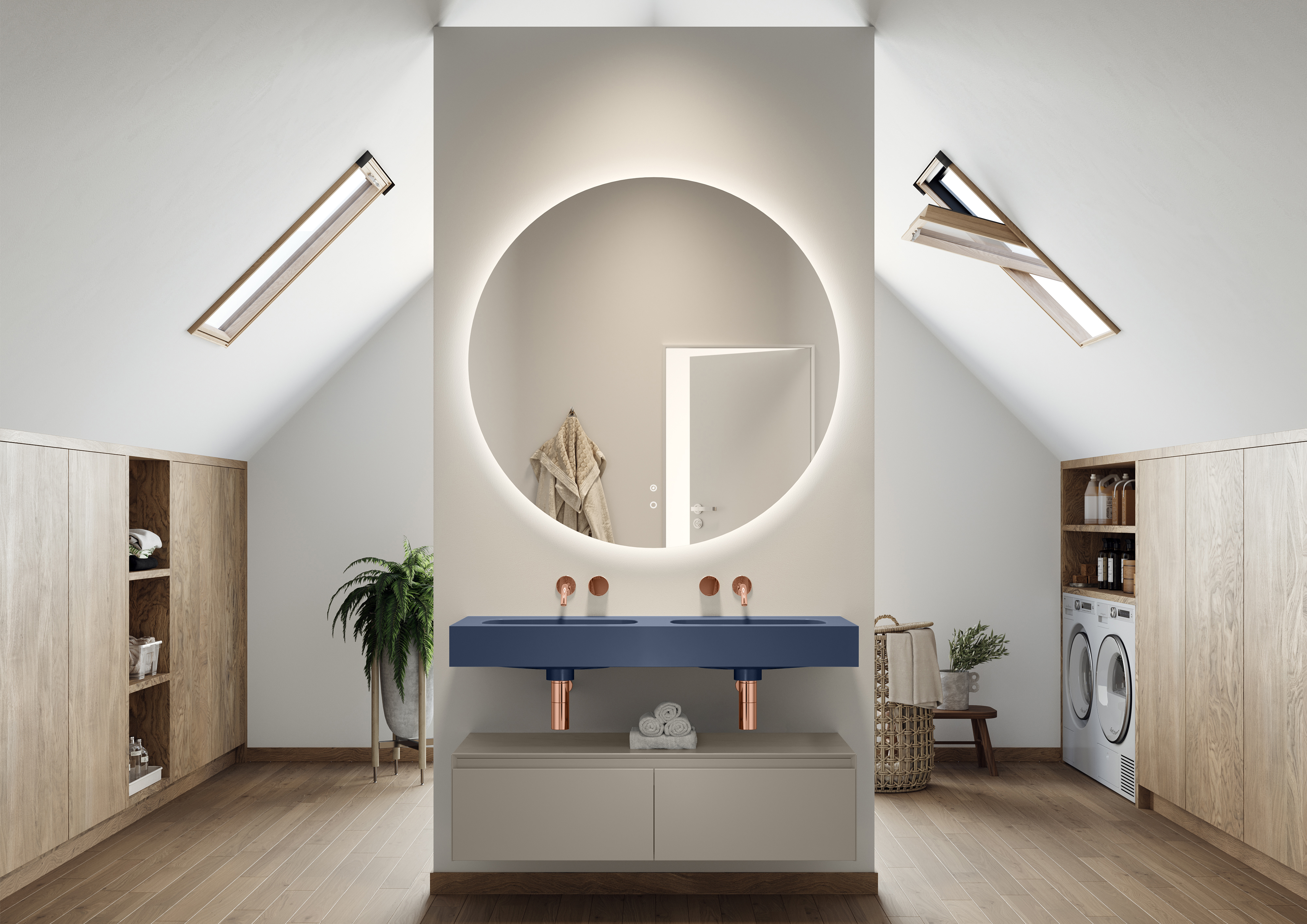 Elita Dimple umywalka 121x46 cm prostokątna ścienna-podwójna navy blue matt RE041200027030