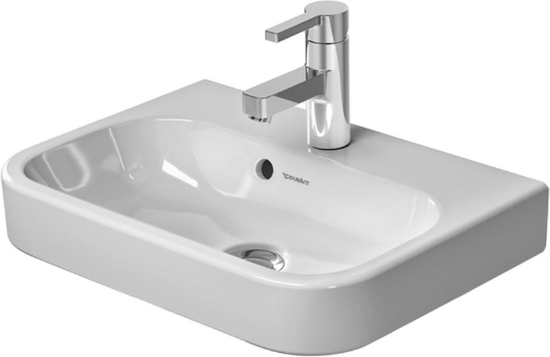 Duravit Happy D.2 umywalka 50x36 cm meblowa półokrągła WonderGliss biała 07105000001