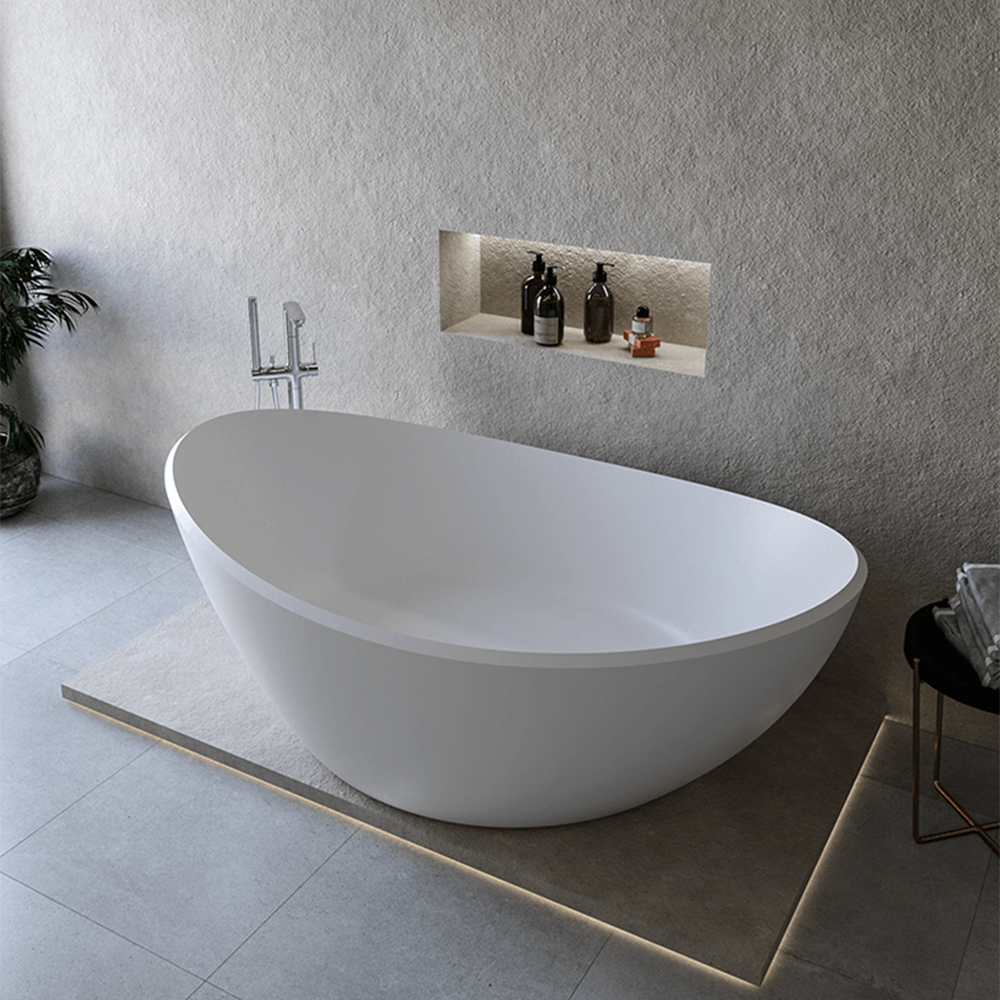 Cristalstone Separado wanna wolnostojąca 170x100 cm biała TRESBEZPRZELEWU