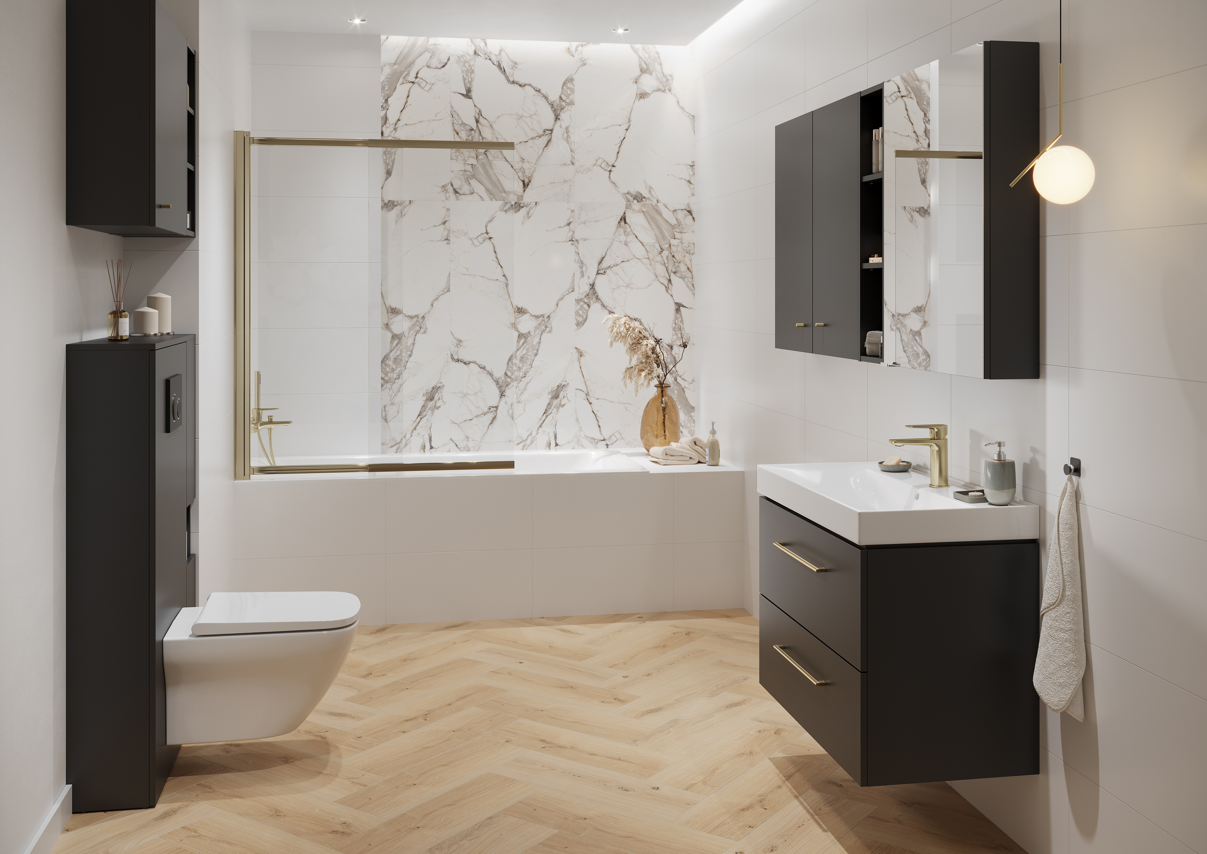 Cersanit Larga szafka 20x20,6x60 cm boczna wisząca antracyt S164-041