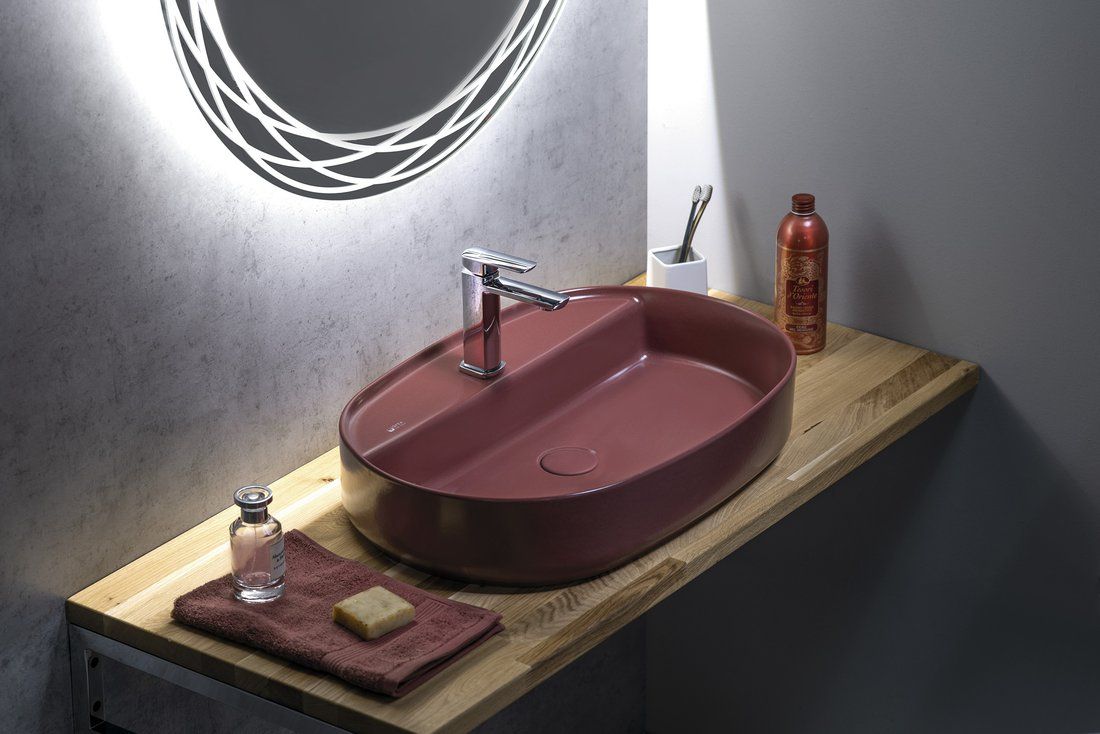 Isvea Infinity umywalka 60x40 cm owalna nablatowa 10NF65060-2R