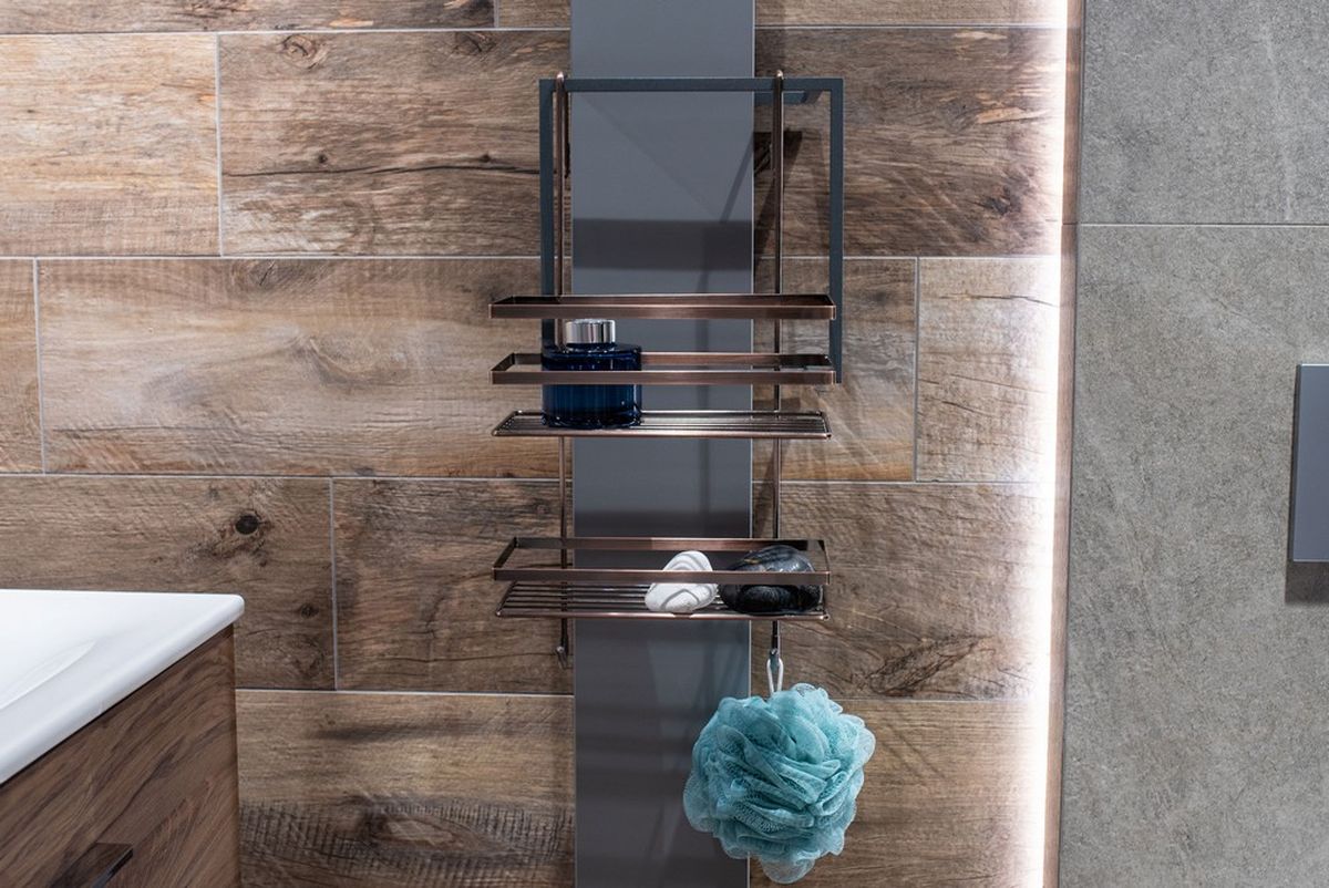 AWD Interior półka łazienkowa 25 cm podwójna miedziana AWD02081709