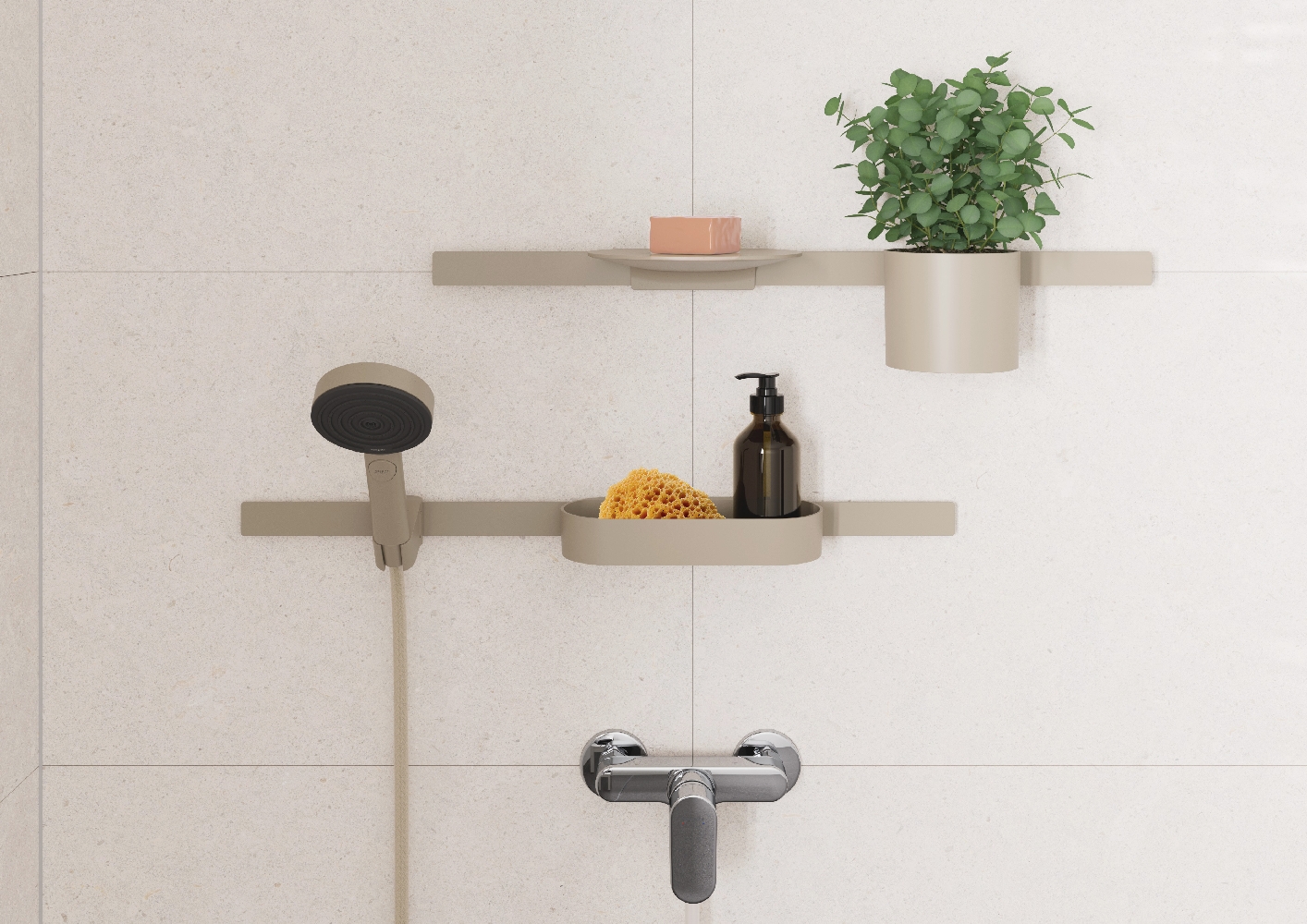 Hansgrohe WallStoris Planet Edition uchwyt prysznicowy piaskowy 28918210