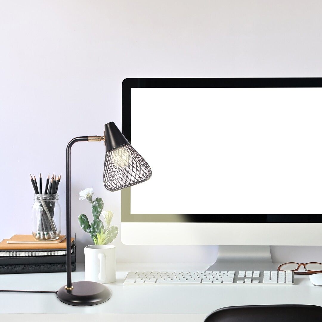 Rabalux Fanny lampa stołowa 1x25W czarna/złota 3181