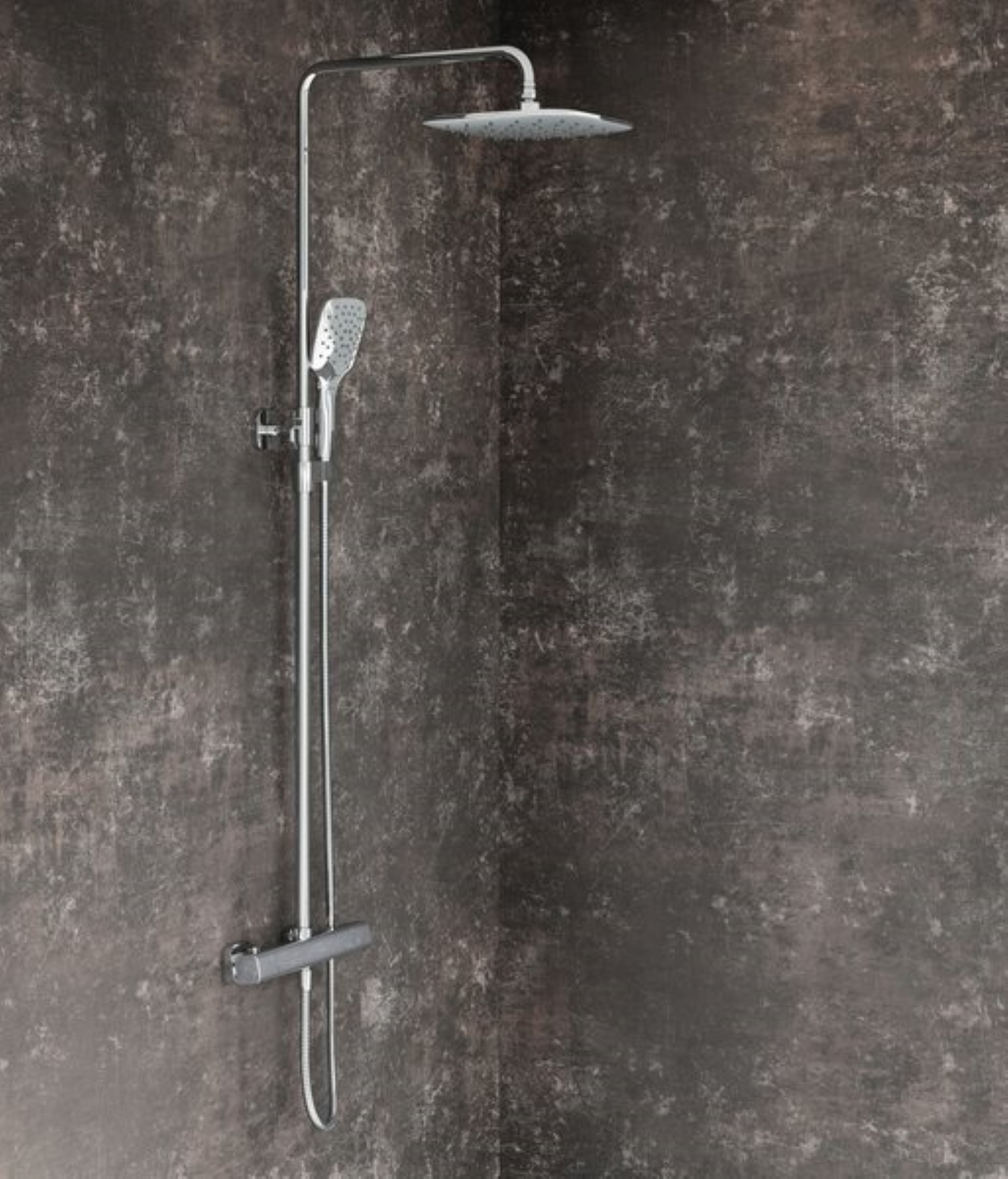 Ravak 10° Free zestaw prysznicowy ścienny termostatyczny z deszczownicą chrom X070141