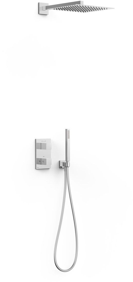 Tres Therm-Box zestaw prysznicowy podtynkowy termostatyczny z deszczownicą chrom 00625004