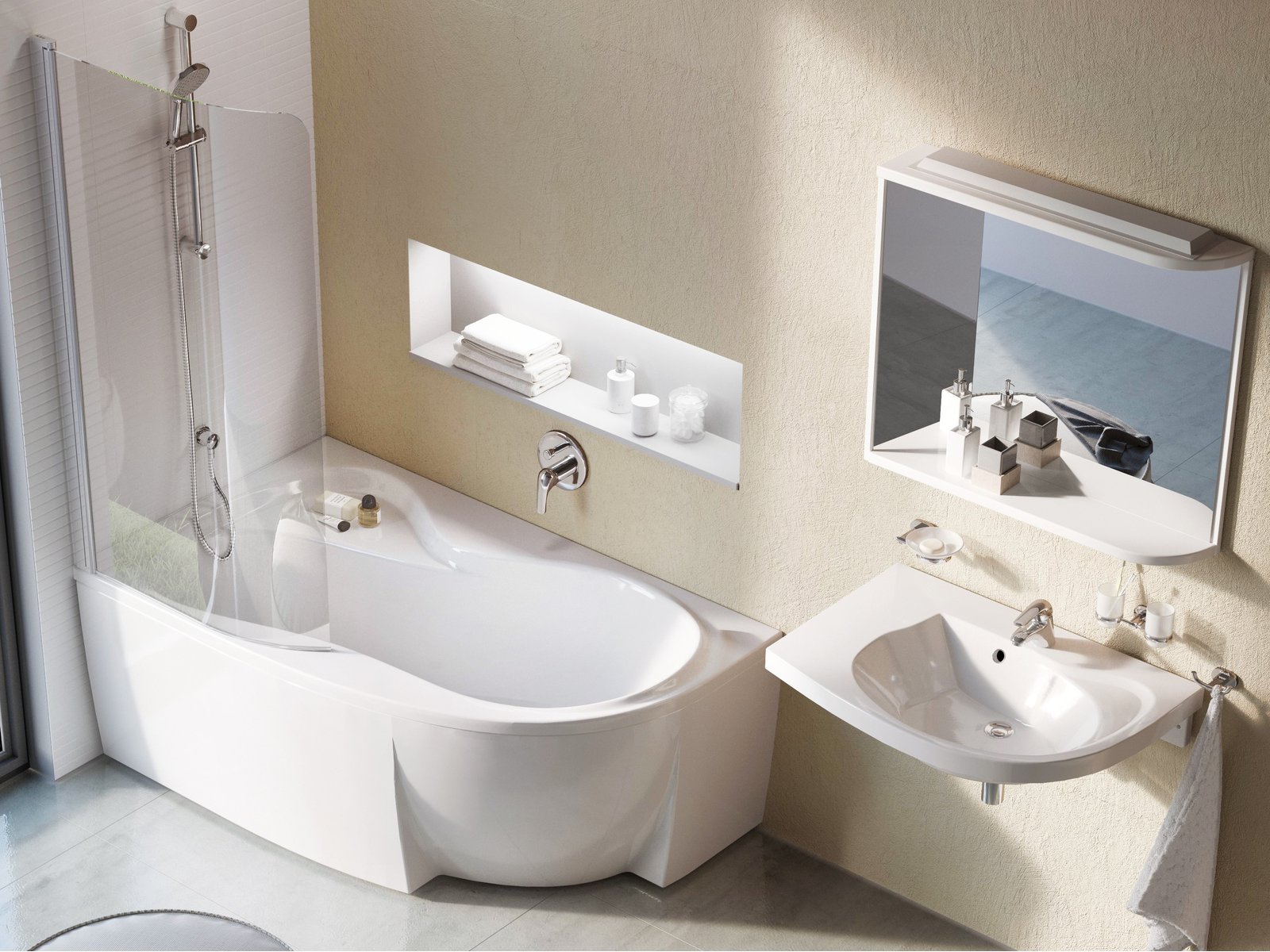 Ravak Rosa 95 wanna narożna 160x95 cm lewa biała C571000000