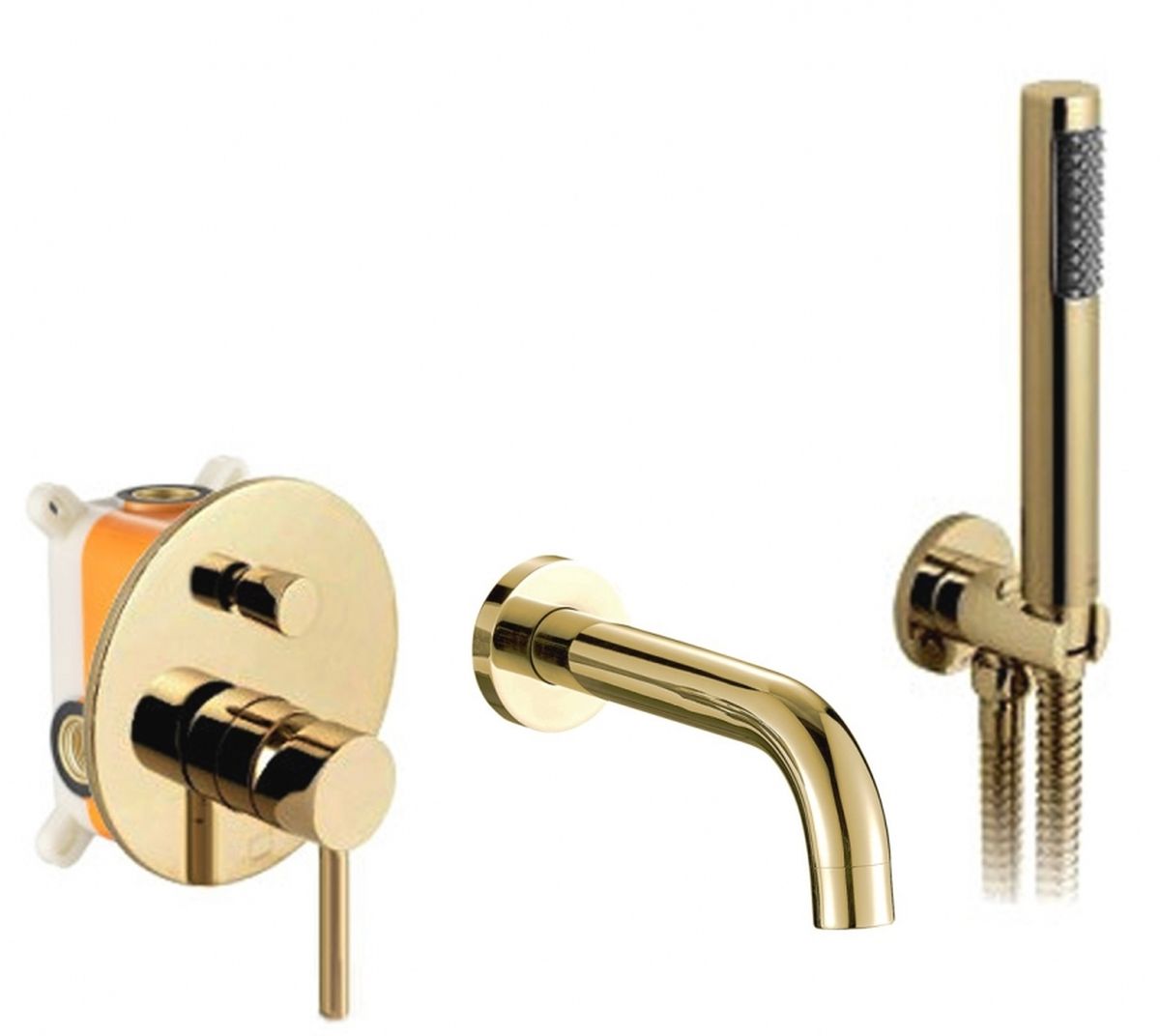 Rea Lungo zestaw wannowo-prysznicowy podtynkowy złoty REA-P4563