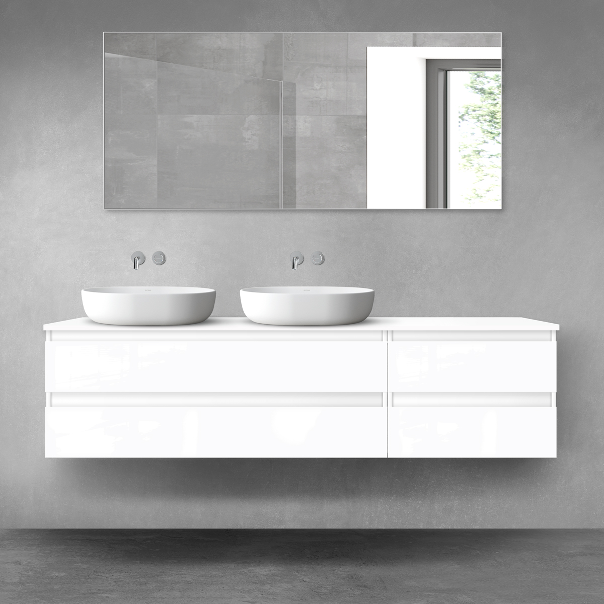 Oltens Vernal zestaw mebli łazienkowych 180 cm z blatem biały połysk 68588000 - Wysyłka w 24h