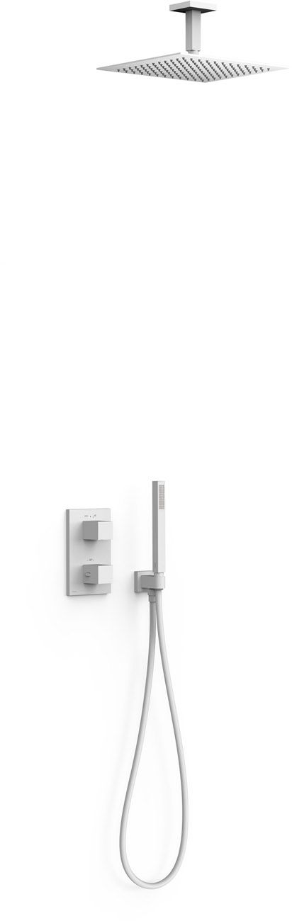 Tres Therm-Box zestaw prysznicowy podtynkowy termostatyczny z deszczownicą biały mat 00625003BM