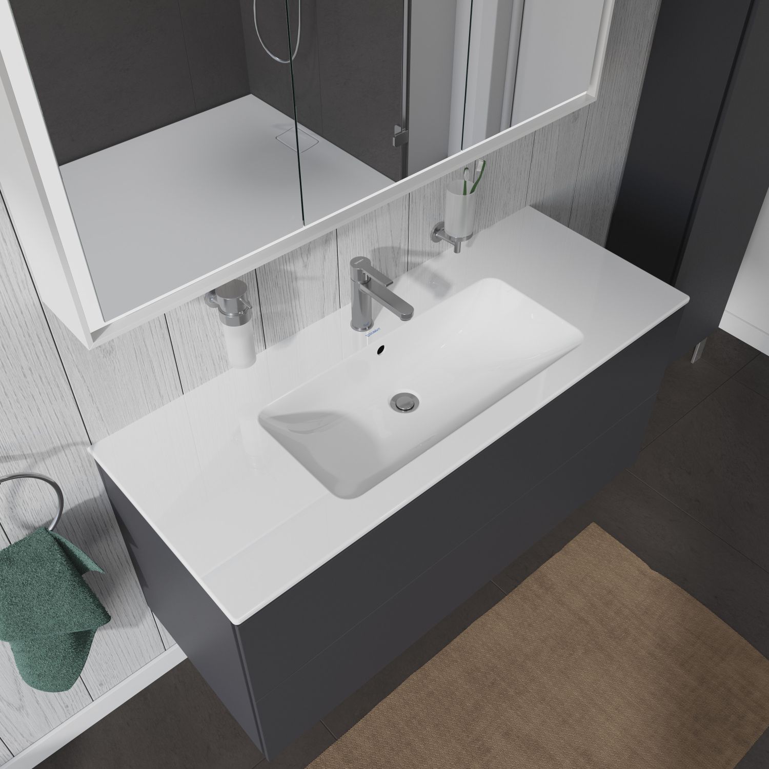Duravit ME by Starck umywalka 123x49 cm meblowa prostokątna WonderGliss biała 23361200001