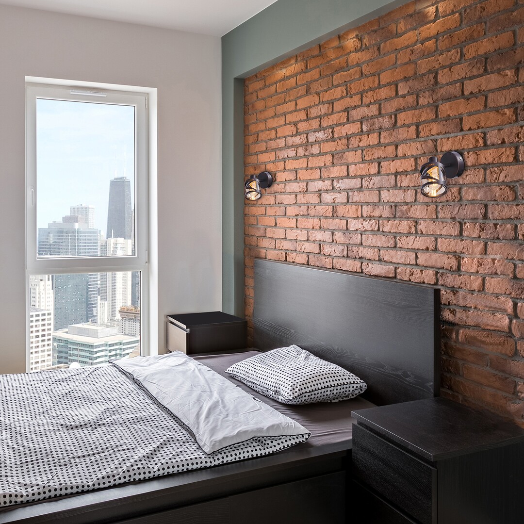 Rabalux Oberon kinkiet 1x40W brązowy/bursztynowy 5335