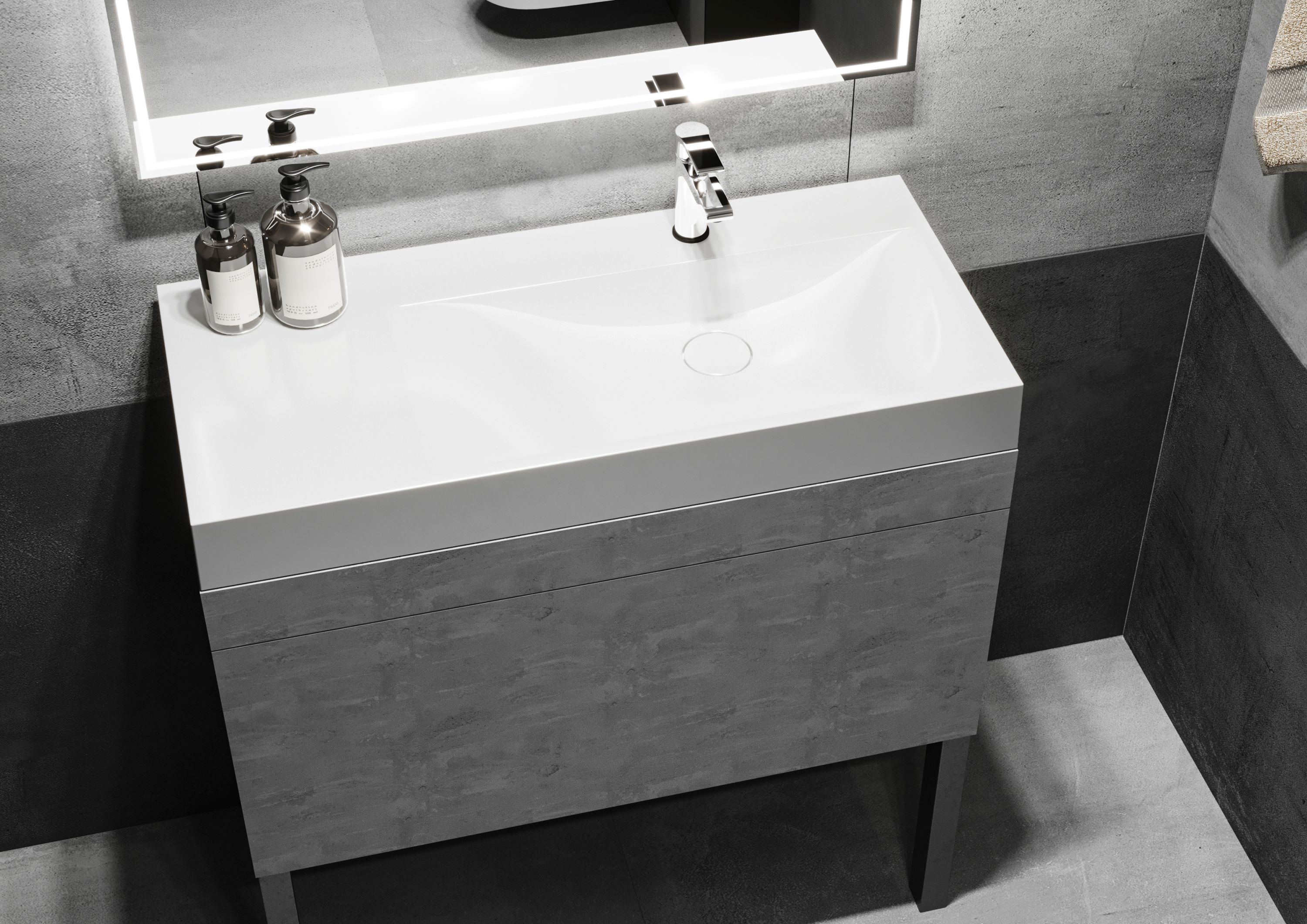 Miraggio Viola umywalka 100x46 cm nablatowa prostokątna biały połysk 0000622