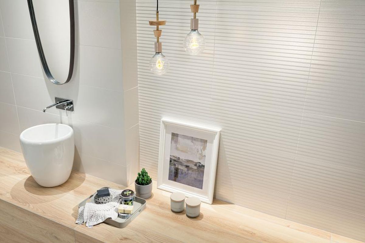 Tubądzin Reflection White STR płytka ścienna 29,8x59,8 cm