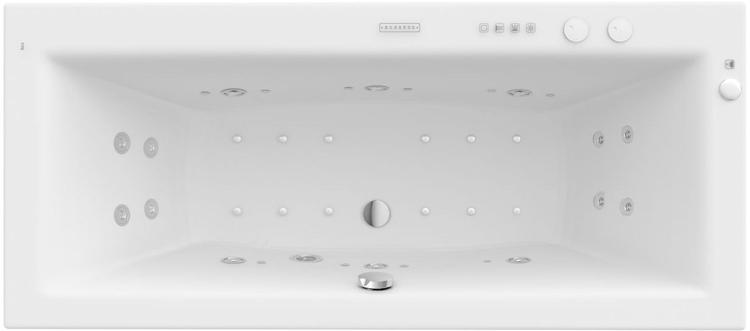 Roca Vita wanna prostokątna 170x75 cm z hydromasażem Effects Glod Opcja biała A24T072000