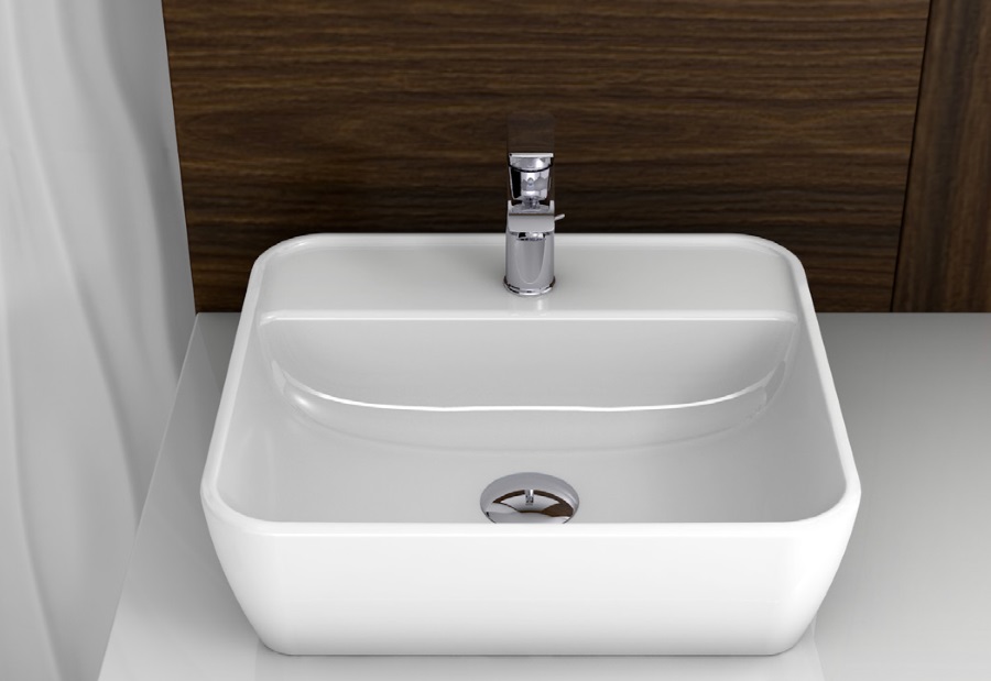 CeraStyle One umywalka 46x42 cm nablatowa prostokątna biała 076300-u