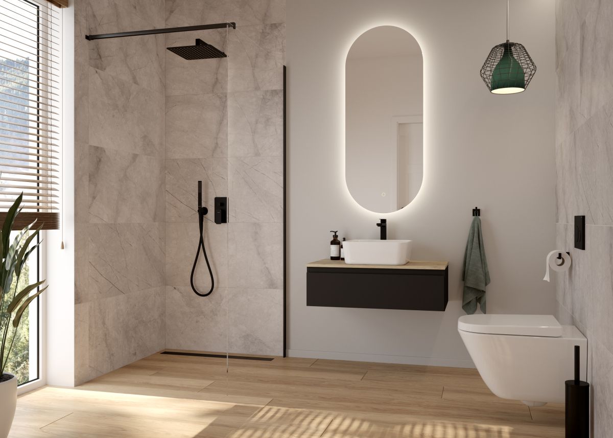 Oltens Hadsel bateria umywalkowa stojąca czarny mat 32404300 - Wysyłka w 24h