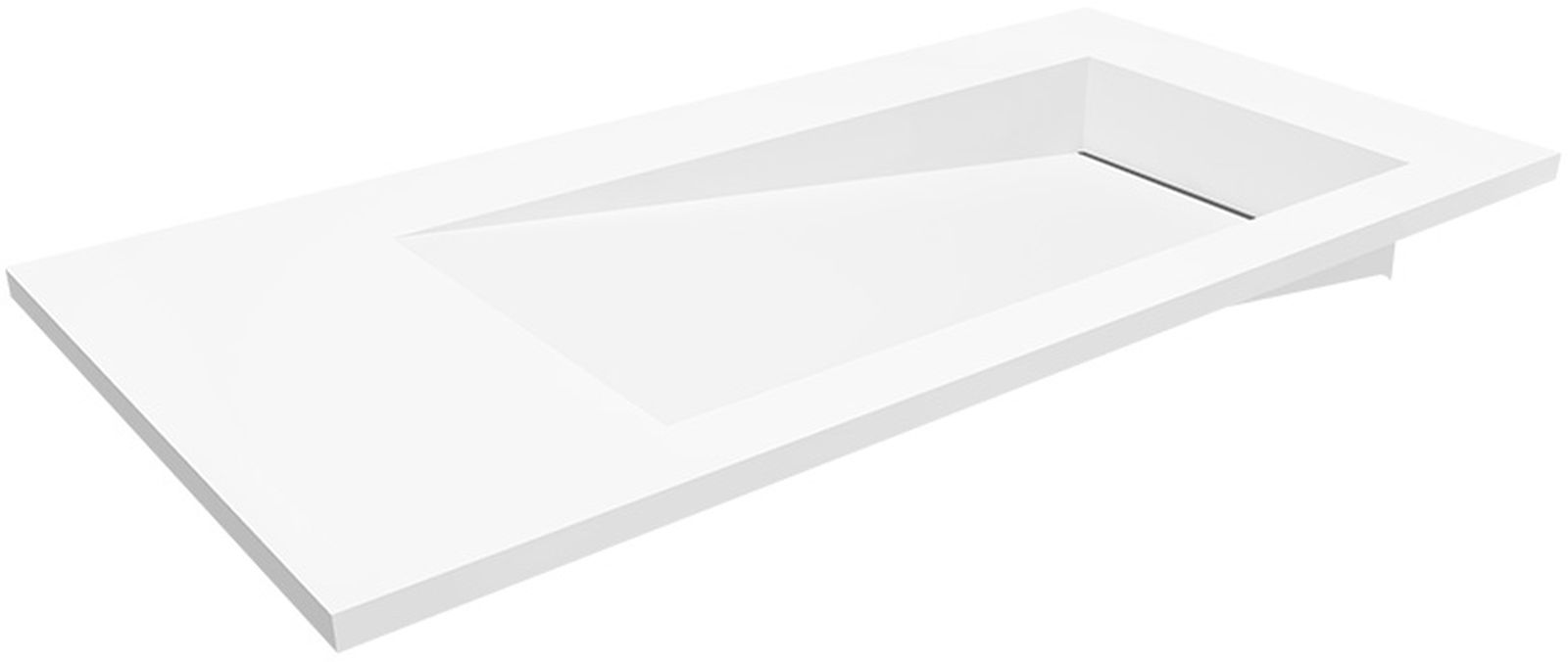 Cristalstone Linea Ideal umywalka 90x45 cm wpuszczana prostokątna biały U900-MBPOLB/CR/BO