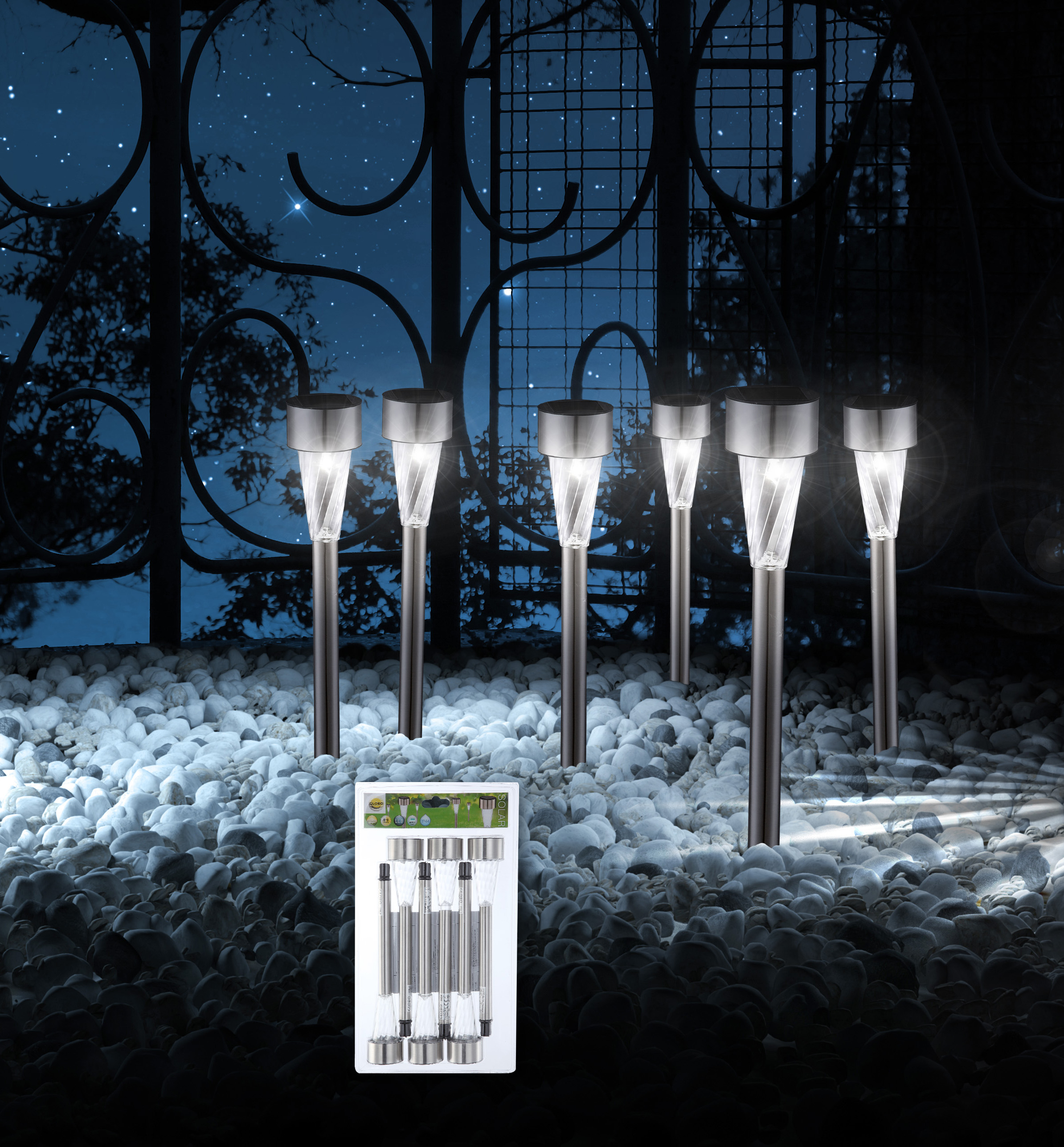 Globo Lighting Solar lampa stojąca 1x0,06 W stal 3386-6