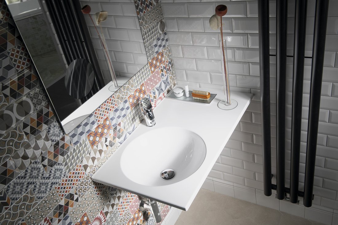 Sapho Juno umywalka 100x47 cm ścienna prostokątna lewa biała JU101