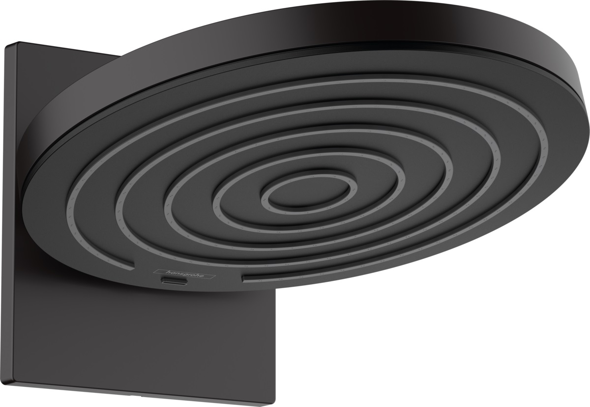 Hansgrohe Pulsify deszczownica 26 cm okrągła EcoSmart z przyłączem ściennym czarny mat 24151670 - Wysyłka w 24h