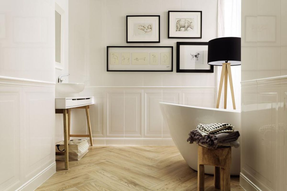 Tubądzin Royal Place white 2 STR płytka ścienna 29,8x74,8 cm