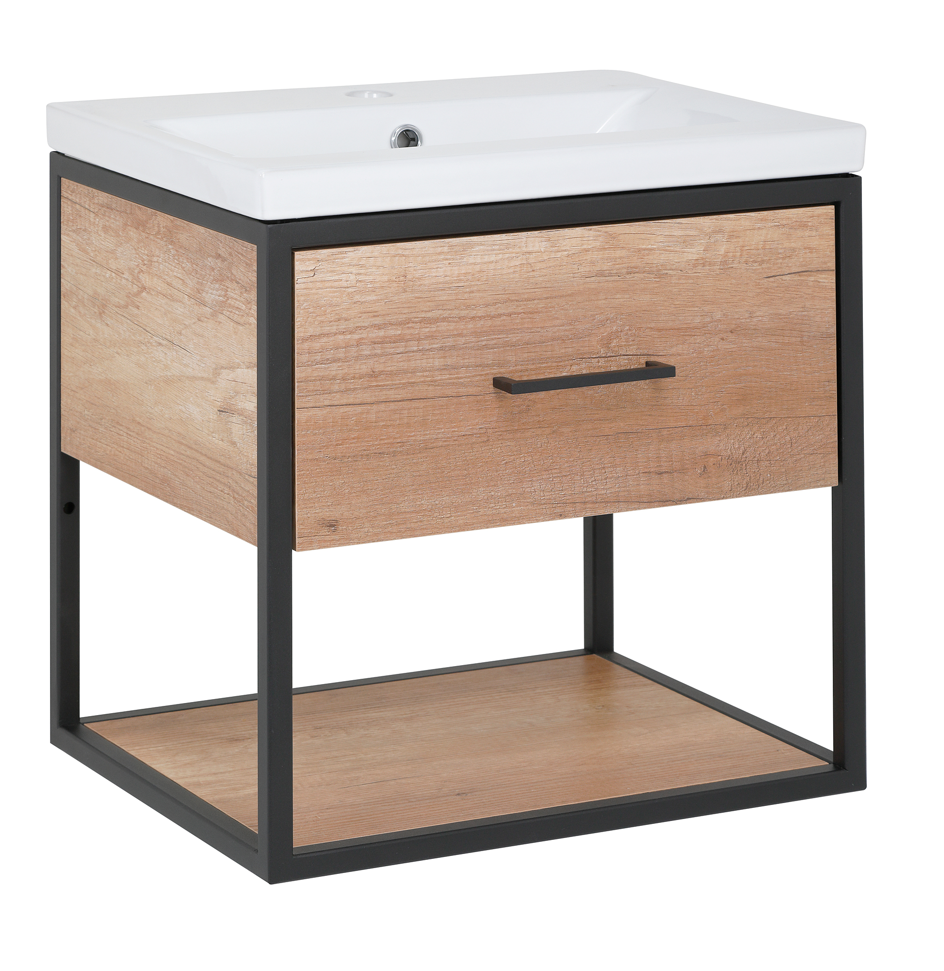 Astor Alfa szafka 50 cm podumywalkowa wisząca - część zamienna z zestawu dąb/czarny AM-UWU-510-00 - Wysyłka w 24h