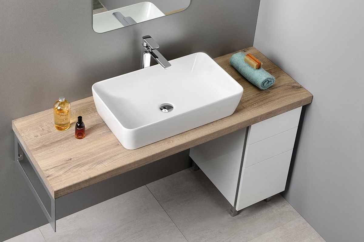 GSI Sand umywalka 60x38 cm nablatowa prostokątna ExtraGlaze biała 903611