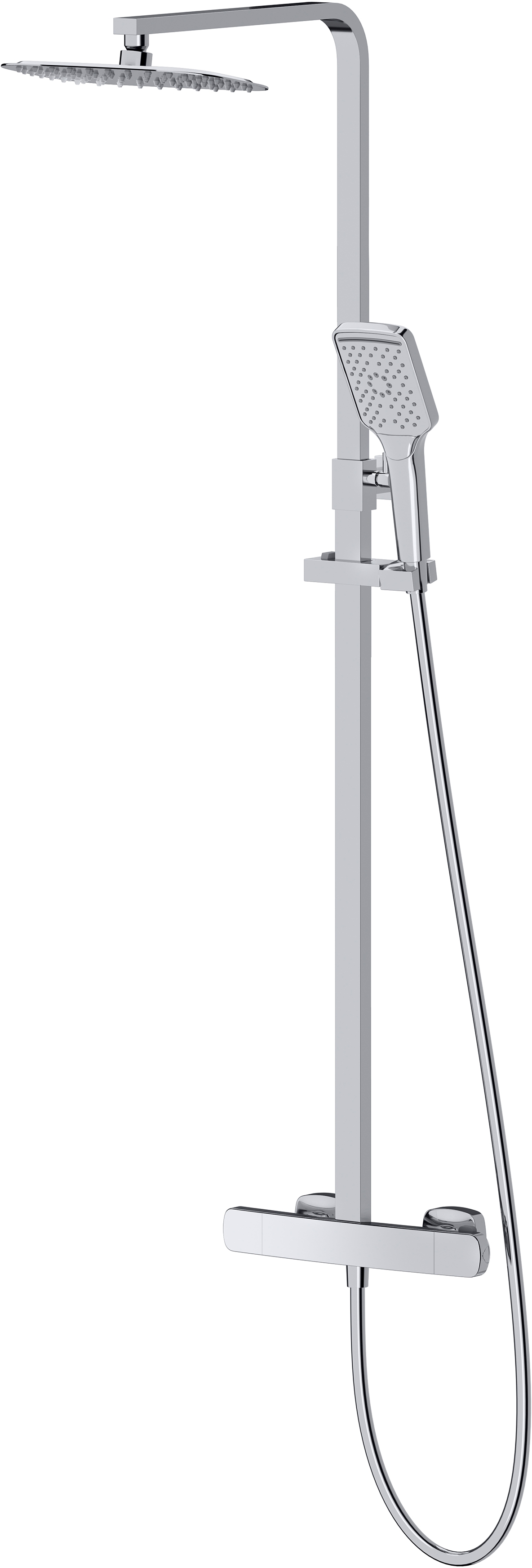 Cersanit Larga zestaw prysznicowy ścienny termostatyczny z deszczownicą chrom S952-049 - Wysyłka w 24h