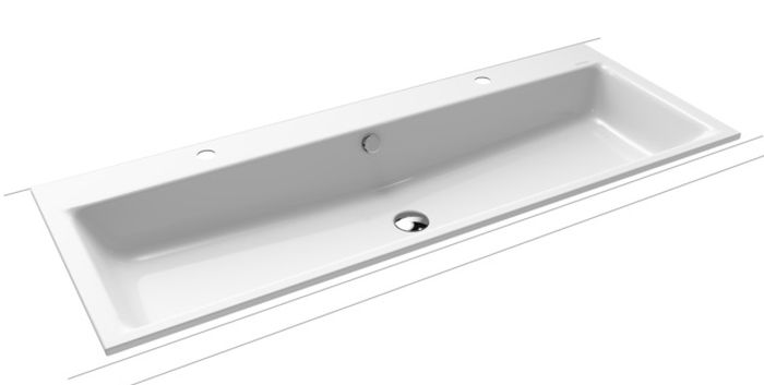 Kaldewei Puro umywalka 120x46 cm wpuszczana prostokątna model 3169-D biała 907106043001