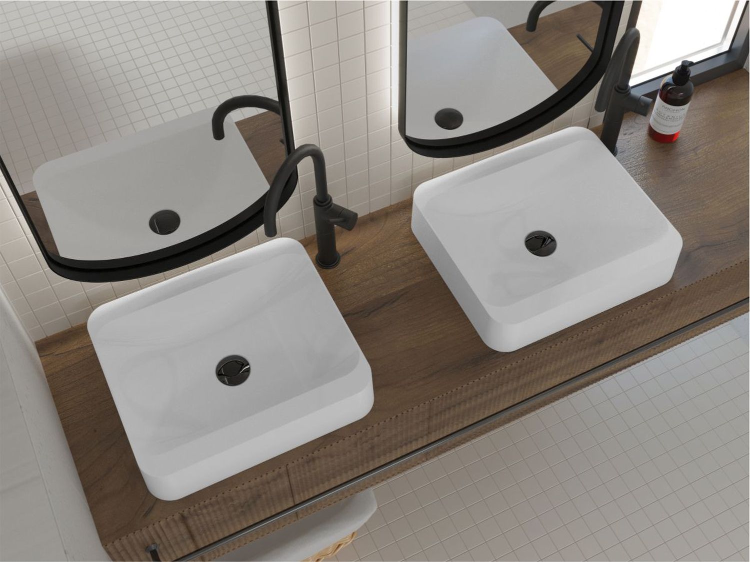 Miraggio Geneva umywalka 45,5x39,5 cm nablatowa prostokątna biały połysk 0000201