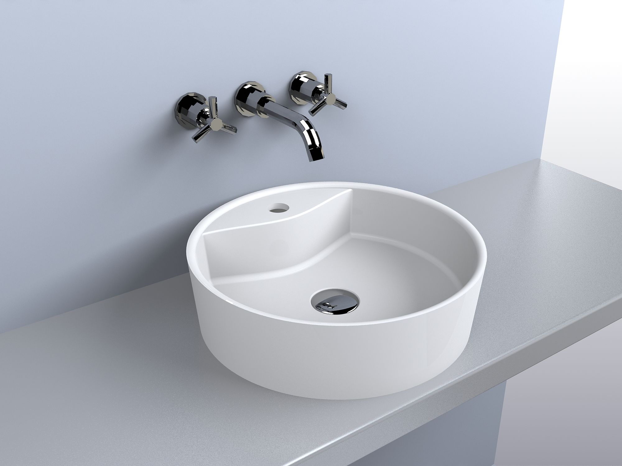 Miraggio Country umywalka 42 cm nablatowa okrągła biały połysk 0002282