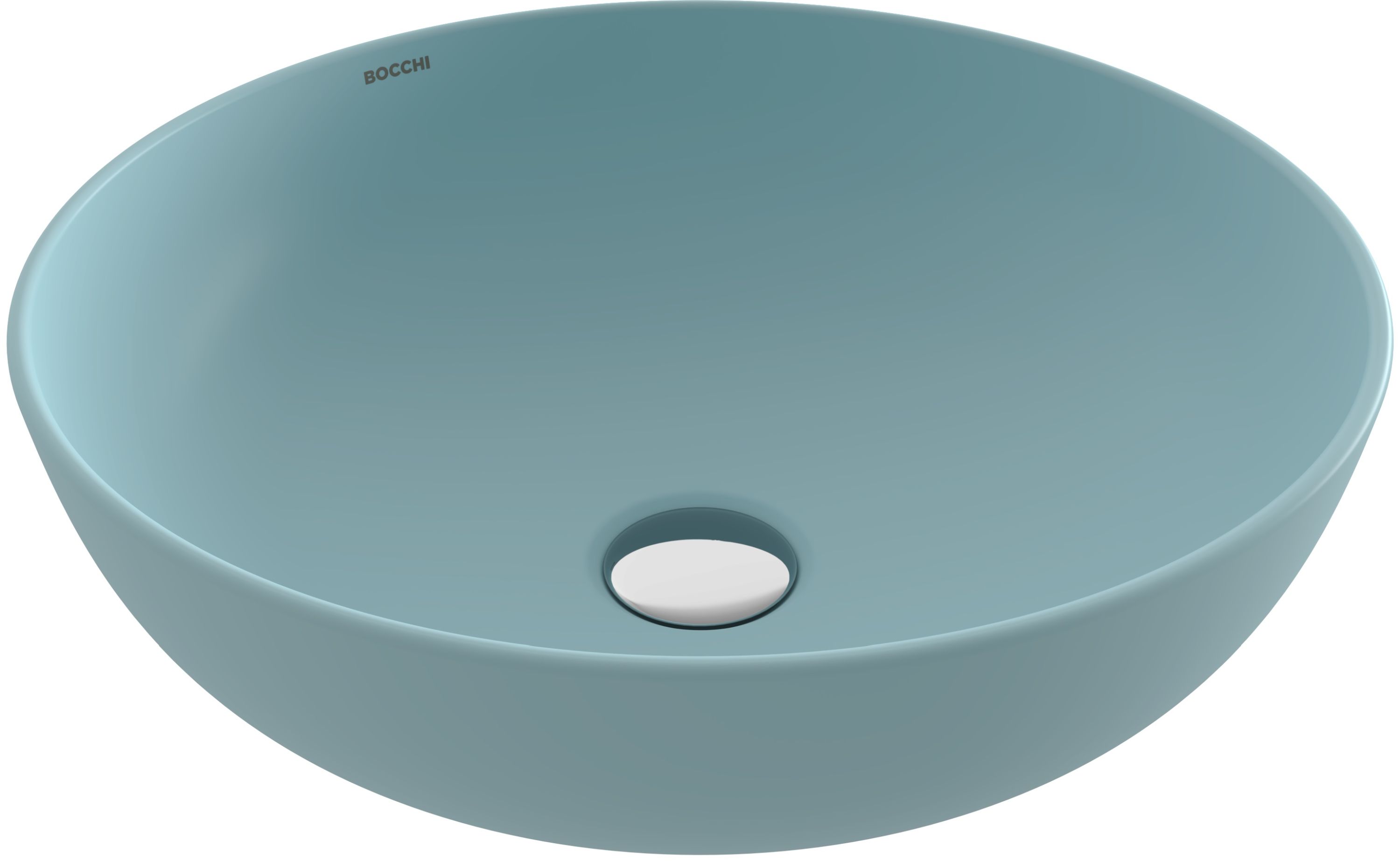 Bocchi Sottile Slim Line umywalka 38 cm nablatowa okrągła Clean Plus+ ice blue mat 1494-029-0125 - Wysyłka w 24h