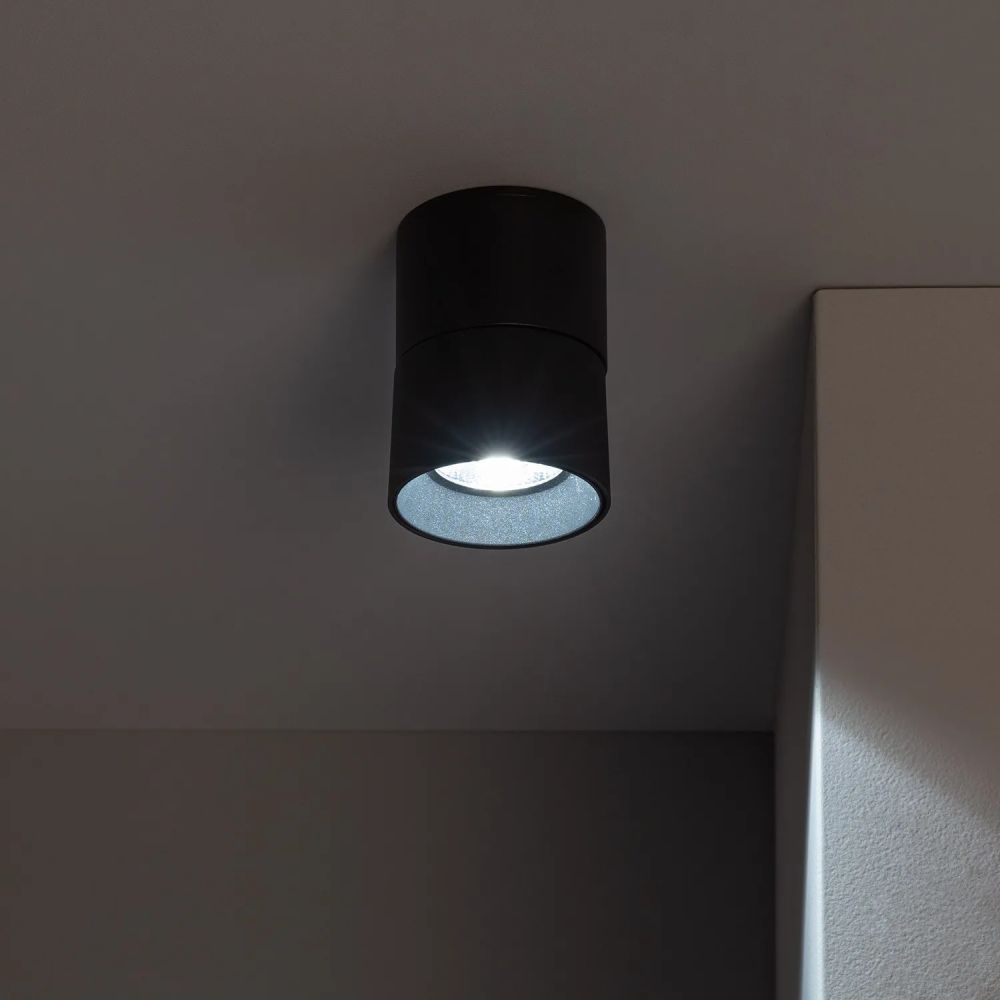 Abruzzo Estetica LED Romeo lampa podsufitowa 1x7 W LED czarny ABR-LPR-7W-C-NW