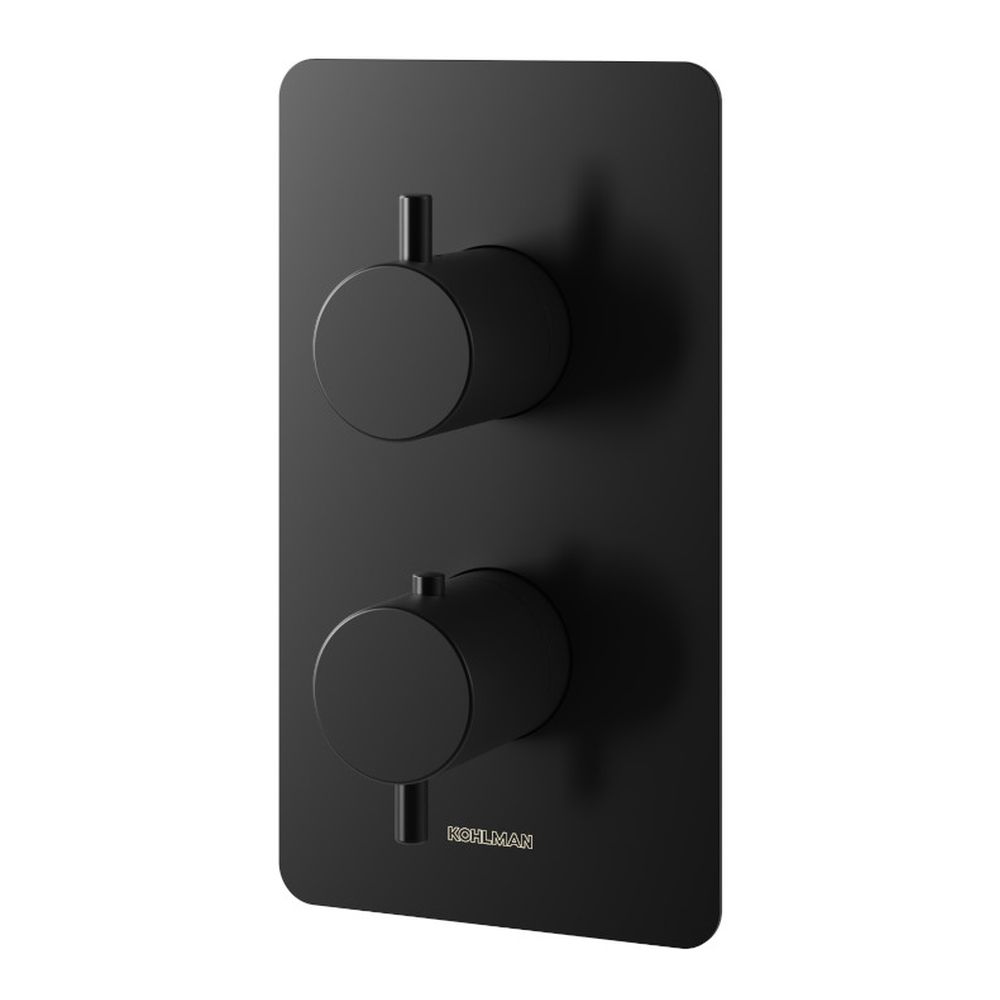 Kohlman Axel Black bateria wannowo-prysznicowa podtynkowa termostatyczna czarna QW433AB