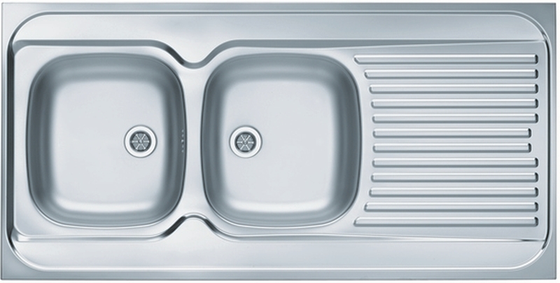 Alveus Classic 100 zlewozmywak stalowy 120x60 cm 2-komorowy lewy satyna 1009084