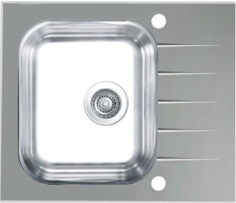 Genesis Vitro 10 zlewozmywak szklano-stalowy 60x50 cm satyna/szkło szare 1130526