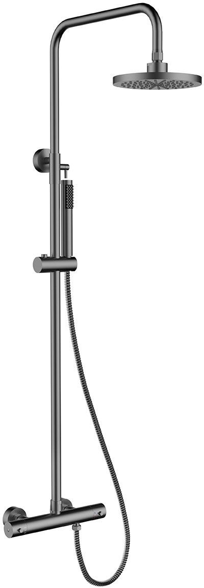 Besco Decco zestaw prysznicowy ścienny termostatyczny z deszczownicą grafit BP-DIT-GR