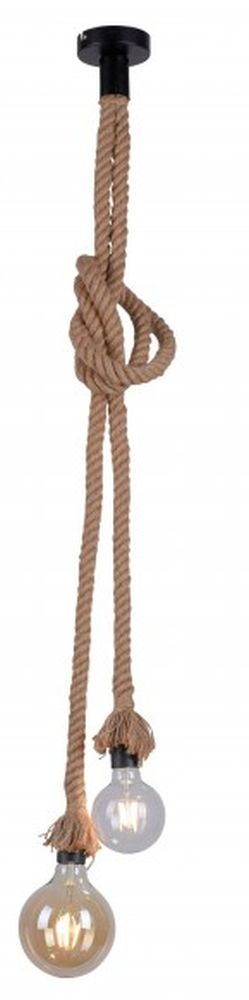 Just Light Rope lampa wisząca 2x15W czarny/brązowy 15482-18