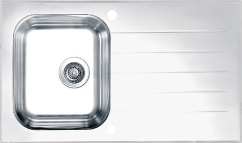 Alveus Glassix 10 zlewozmywak 1-komorowy 86x50 cm biały 1099462