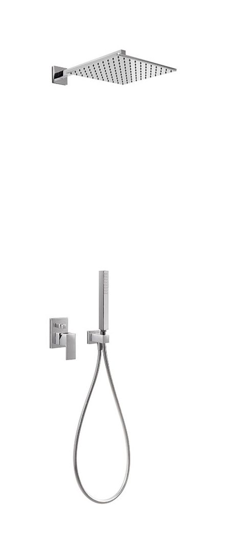 Tres Cuadro zestaw prysznicowy podtynkowy z deszczownicą chrom 1.06.980