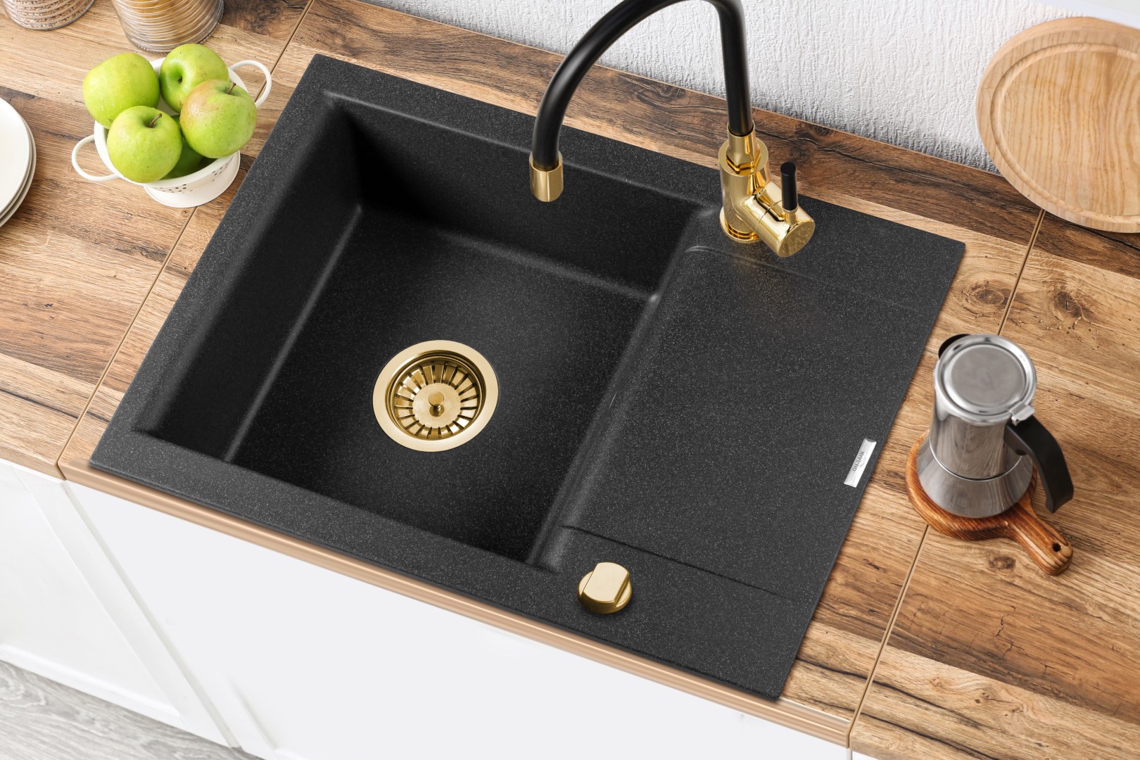 Invena Tesalia zlewozmywak granitowy 59x44 cm czarny AZ-01-Z42