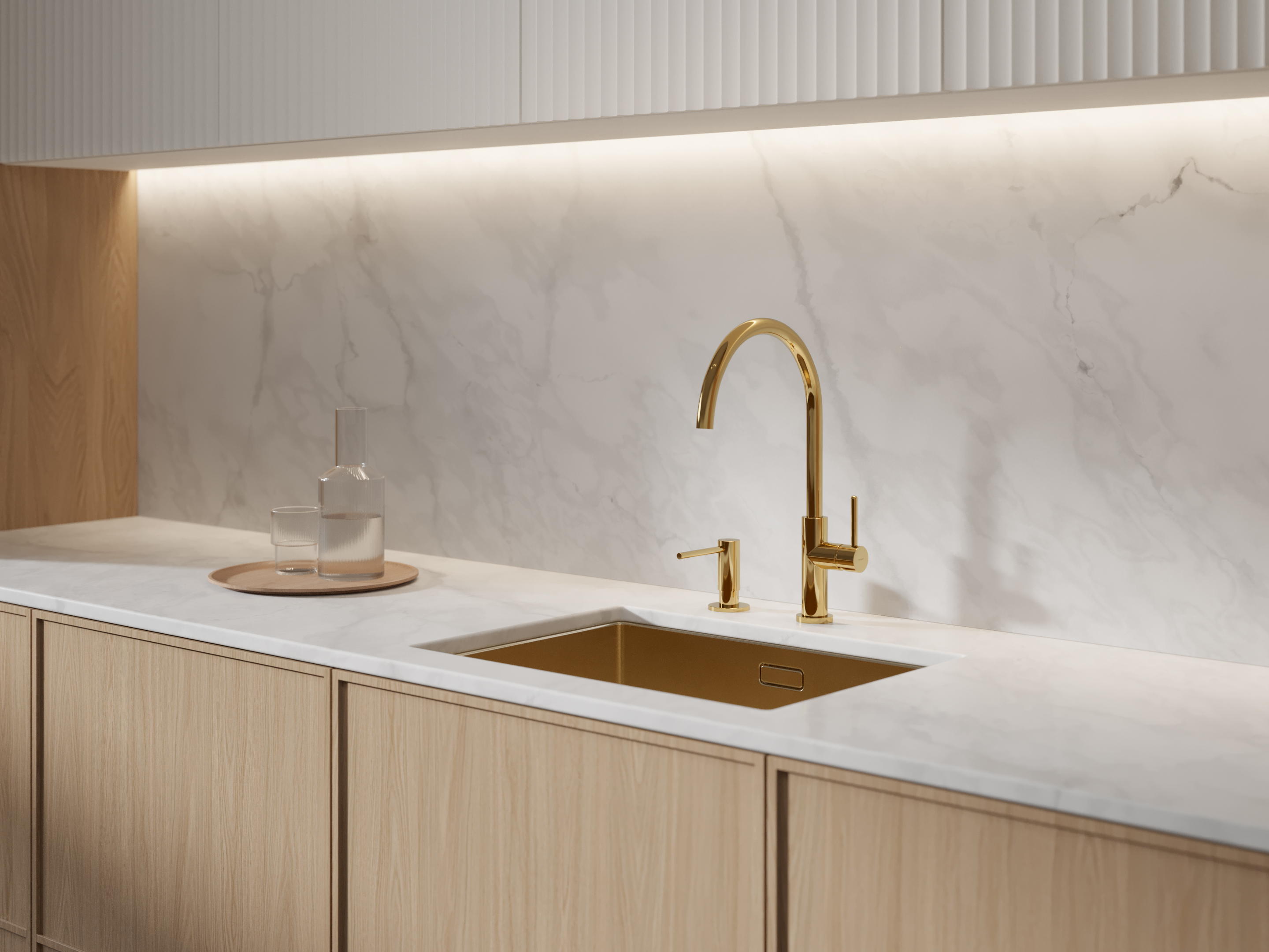 Omnires Y bateria kuchenna stojąca złoty szczotkowany Y1251GLB - Wysyłka w 24h